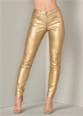 COATED SKINNY PANTS